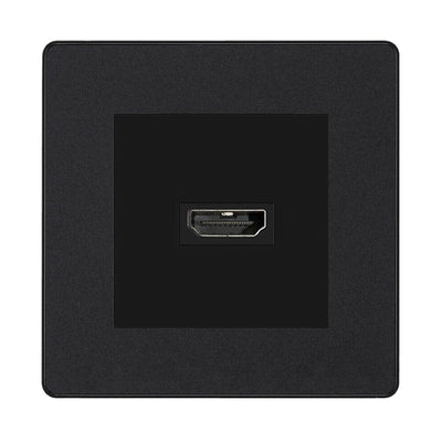 BG Evolve Matt Black PCDMBHDMI1B 1 Gang Single HDMI Socket by British General (BG-PCDMBEMS2B+EMHDMIB)