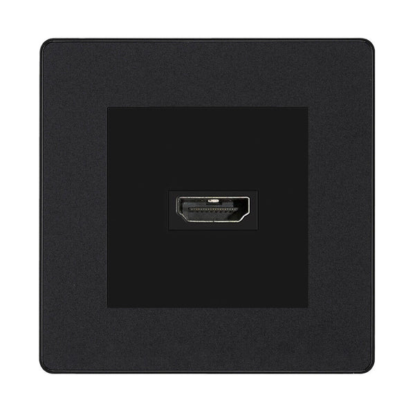 BG Evolve Matt Black PCDMBHDMI1B 1 Gang Single HDMI Socket