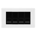 BG White Moulded 4 Gang RJ11 Telephone Socket Euro Module - Black Insert
