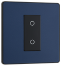 BG PCDDBTDM1B Matt Blue Evolve 1 Gang 200W Trailing Edge Master Touch Dimmer - Black Insert