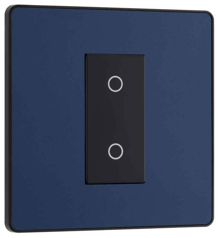 PCDDBTDM1B Front - This Evolve Matt Blue single master trailing edge touch dimmer allows you to control your light levels and set the mood.