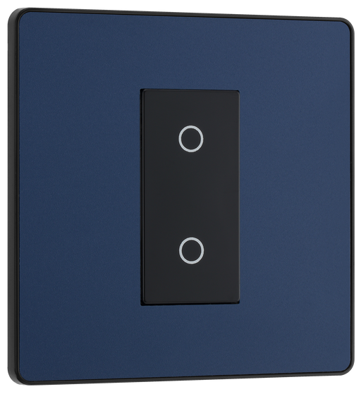 PCDDBTDM1B Front - This Evolve Matt Blue single master trailing edge touch dimmer allows you to control your light levels and set the mood.