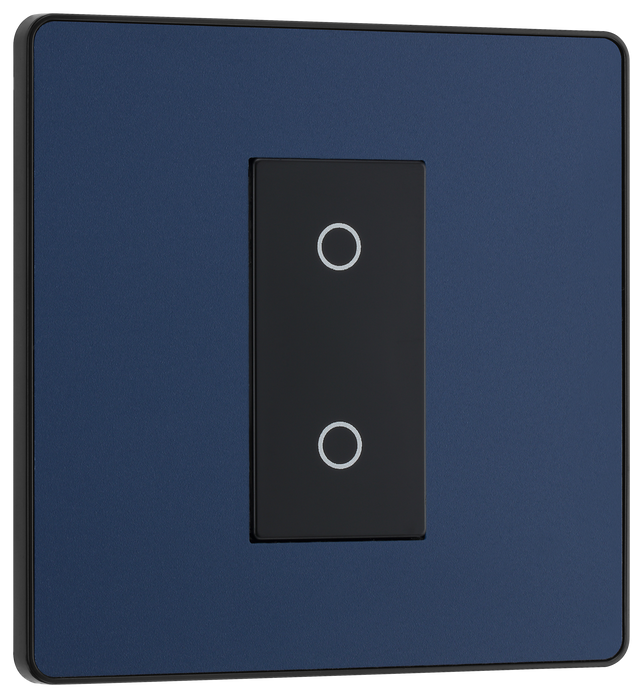 PCDDBTDM1B Front - This Evolve Matt Blue single master trailing edge touch dimmer allows you to control your light levels and set the mood.