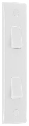BG 848 Moulded Round Edge | White | 2 Gang 10A 2 Way Architrave Switch by British General (BG-848)