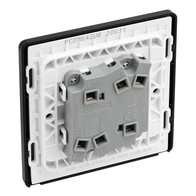 BG Evolve Matt Grey 2G Wide Rocker Light Switch PCDMG42WB with 35mm Steel Back Box