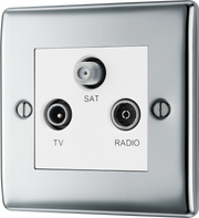 BG NPC67W Nexus Metal Polished Chrome 2 Gang 1x TV 1x FM 1x Satellite Screened by British General (BG-NPC67-Shopify-SA_1)