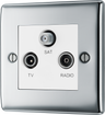 BG NPC67W Nexus Metal Polished Chrome 2 Gang 1x TV 1x FM 1x Satellite Screened by British General (BG-NPC67-Shopify-SA_1)
