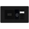 BG Screwless Matt Black Media Wall Plate TV Aerial, HDMI & CAT6 Outlet – Black Insert by British General