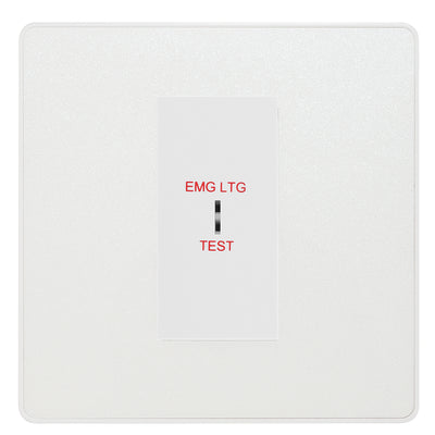 BG Evolve Pearlescent White 20AX 2 Way Emergency Lighting Test Key Switch - Key Included - White Insert