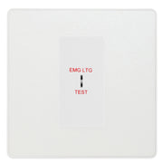 BG Evolve Pearlescent White 20AX 2 Way Emergency Lighting Test Key Switch - Key Included - White Insert