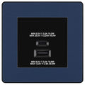BG Evolve Matt Blue 45W USB Wall Socket Euro Module USB-A & C - Black Insert