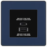 BG Evolve Matt Blue 45W USB Wall Socket Euro Module USB-A & C - Black Insert by British General (BG-PCDDBEMS2B+EMUSBAC45B)