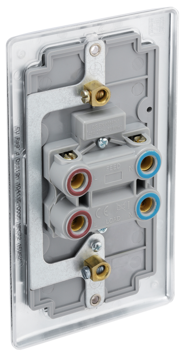 NPC72  Back - This 45A double pole switch with indicator from British General is ideal for use with cookers and a large mounting plate measuring 146mm high x 86mm wide.