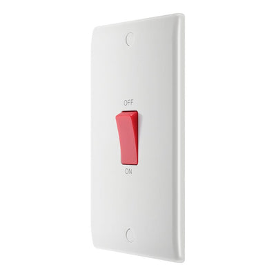 BG 873 Moulded Round Edge | White | 2 Gang 45A 2 Pole Cooker Switch