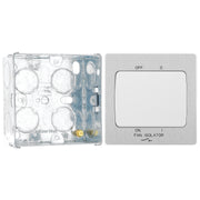 BG Evolve Brushed Steel 10A Triple Pole Fan Isolator Switch PCDBS15W with 35mm Steel Back Box