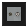 BG Flatplate Screwless Matt Black TV & Satellite Socket FFB65G by BG Nexus (BG-FFB65G)