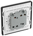 PCDDB42WB Back - This Evolve Matt Blue 20A 16AX double light switch from British General can operate 2 different lights, whilst the 2 way switching allows a second switch to be added to the circuit to operate the same light from another location (e.g. at the top and bottom of the stairs).