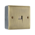 BG Nexus Antique Brass Single Slave Telephone Socket with Surface Pattress Back Box