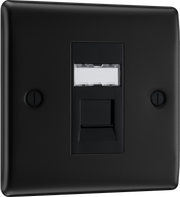 BG NFBRJ451 Nexus Metal Matt Black 1 Gang RJ45 Cat6 Data Socket by British General (BG-NFBRJ451-Shopify-SA_1)