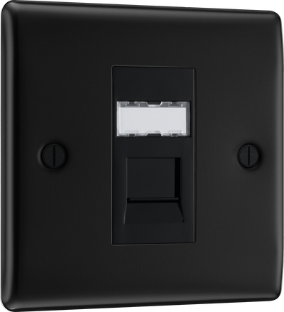 BG NFBRJ451 Nexus Metal Matt Black 1 Gang RJ45 Cat6 Data Socket by British General (BG-NFBRJ451-Shopify-SA_1)