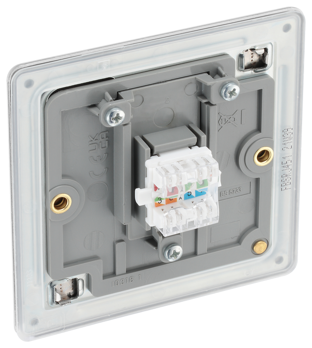 FBSRJ451 Back - This RJ45 ethernet socket from British General uses an IDC terminal connection and is ideal for home and office providing a networking outlet with ID window for identification. 