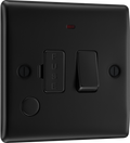 BG NFB53 Nexus Metal Matt Black 13A Flex Outlet Neon Switched Fused Spur Unit