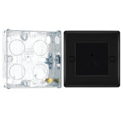 BG Nexus Matt Black 2A Unswitched Round Pin Socket NFB28B with 25mm Steel Back Box by British General (BG-NFB28B+HGS02)