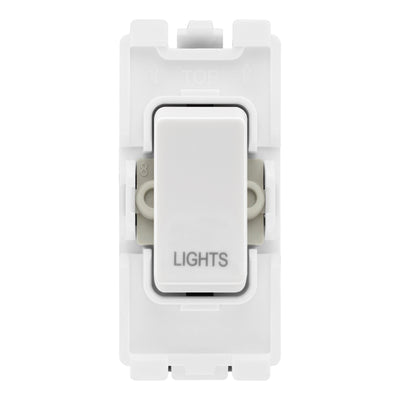 BG RRLTW White 20A DP Appliance Grid Switch Labelled Lights by British General (BG-RRLTW+R30)