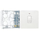 BG Evolve Pearlescent White 20A Double Pole Switch with Neon PCDCL31W with 35mm Steel Back Box