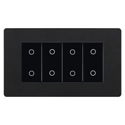 BG Evolve Matt Black Screwless Quad Master Touch Dimmer Switch PCDMBTDM4B by British General (BG-PCDMBTDM4B)