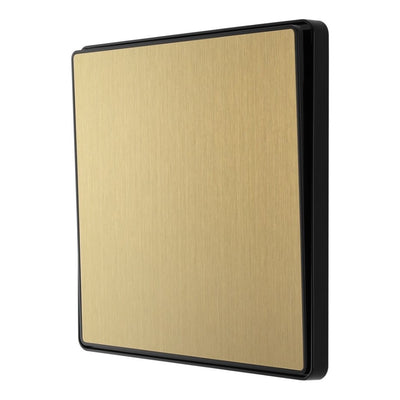 BG Evolve Satin Brass Intermediate Edge to Edge Rocker Switch PCDSB13EB with 25mm Steel Back Box