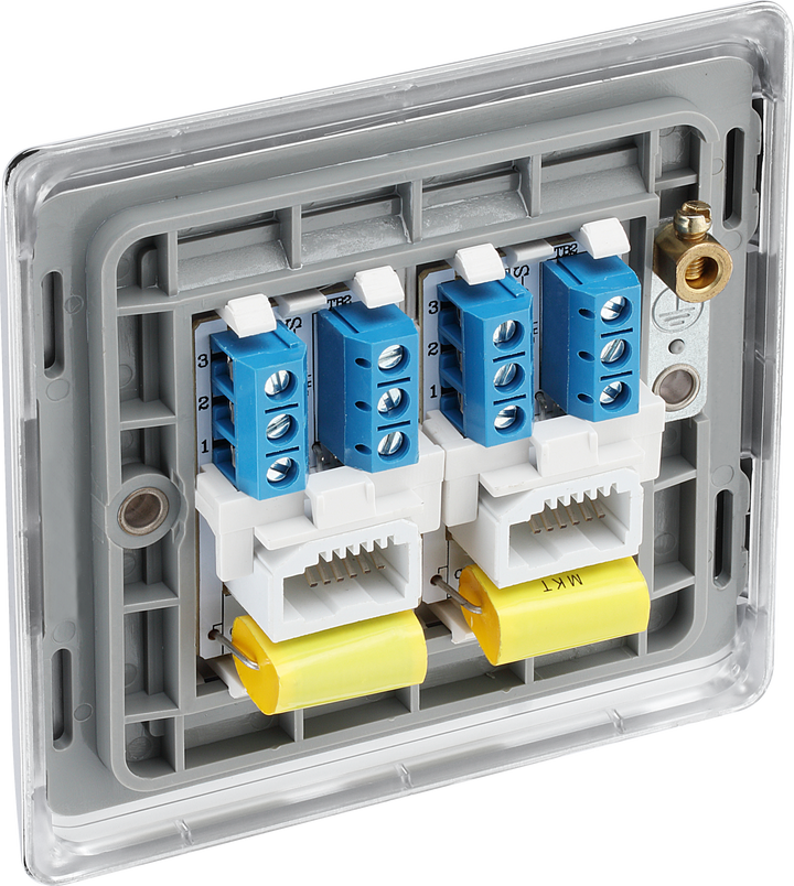  NPCBTM2 Back - This master double telephone socket from British General uses a screw terminal connection and should be used where your telephone line enters your property.