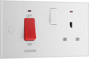 BG 970 Moulded Square Edge | White | 45A Switch 13A Switched Socket Neon Cooker Control Unit by British General (BG-970)