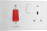 BG 970 Moulded Square Edge | White | 45A Switch 13A Switched Socket Neon Cooker Control Unit by British General (BG-970)
