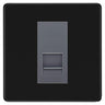 BG Screwless Matt Black Single IDC Secondary Telephone Socket - Grey Insert by British General (BG-FFBBTS1G)