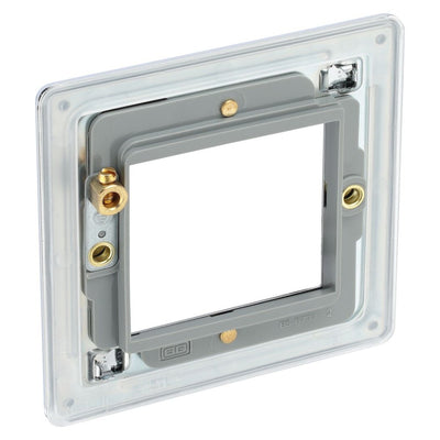 BG Polished Chrome 45W USB Wall Socket Euro Module USB-A & C - Black Insert
