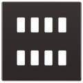 BG RFBN8 Nexus Screwless Grid Black Nickel 8 Module Front Plate