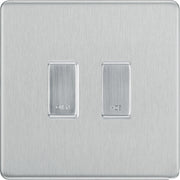 BG Screwless Brushed Steel 2 Gang Engraved Custom Labelled Appliance Grid Switch by British General (Nexus-BS-Screwless-2G)