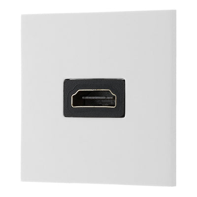 BG Nexus Brushed Steel HDMI Socket White insert