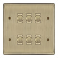 BG Antique Brass 6 Gang 2 Way Trailing Edge Dimmer LED Custom Grid Switch