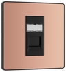 BG Evolve PCDCPRJ451B Polished Copper RJ45 Cat6 Data Outlet - Black Insert by British General (BG-PCDCPRJ451B-Shopify-SA_1)