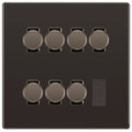 BG Black Nickel Screwless Flat Plate 7 Gang Trailing Edge LED Dimmer Light Switch 2 Way Custom Switch