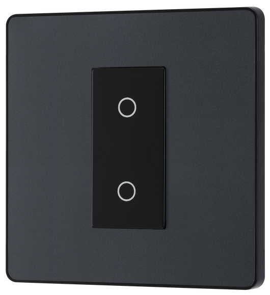 PCDMGTDM1B Front - his Evolve Matt Grey single master trailing edge touch dimmer allows you to control your light levels and set the mood.