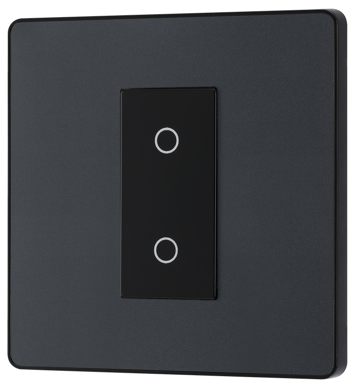 PCDMGTDM1B Front - his Evolve Matt Grey single master trailing edge touch dimmer allows you to control your light levels and set the mood.