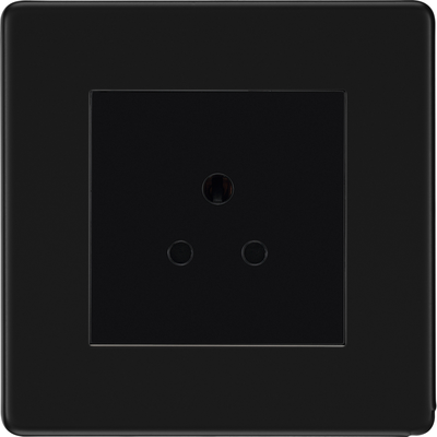BG Flatplate Screwless Matt Black 2A Unswitched Socket FFB28MB by British General (BG-FFB28MB)