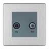BG Screwless Brushed Steel TV & Satellite Socket FBSTVSATG by British General (BG-FBSTVSATG)