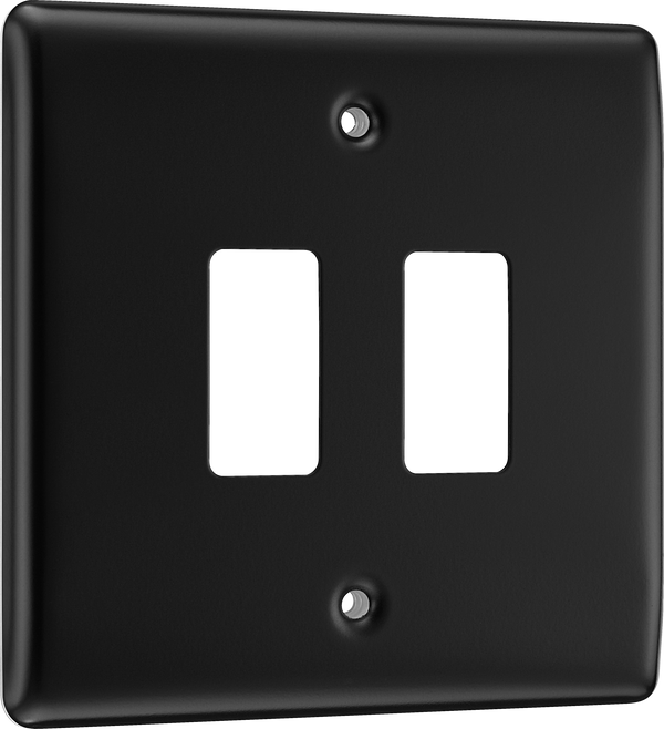 BG RNFB2 Nexus Metal Matt Black 2 Module Grid Front Plate