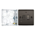 BG Nexus Black Nickel 13A Switched Spur with Neon & Flex Outlet NBN53 and 25mm Steel Back Box