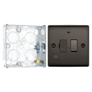 BG Nexus Black Nickel 13A Switched Spur with Neon & Flex Outlet NBN53 and 25mm Steel Back Box by British General (BG-NBN53+HGS02)