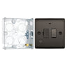 BG Nexus Black Nickel 13A Switched Spur with Neon & Flex Outlet NBN53 and 25mm Steel Back Box by British General (BG-NBN53+HGS02)